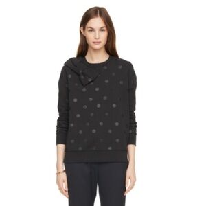 Kate spade glitter dot bow pullover sweater sz small dark gray